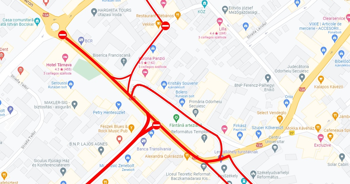 Forgalomkorlátozások Székelyudvarhelyen