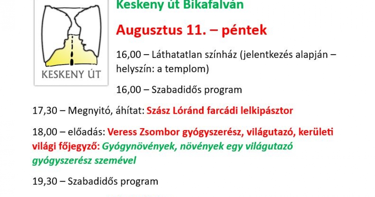 Keskeny út Bikafalván