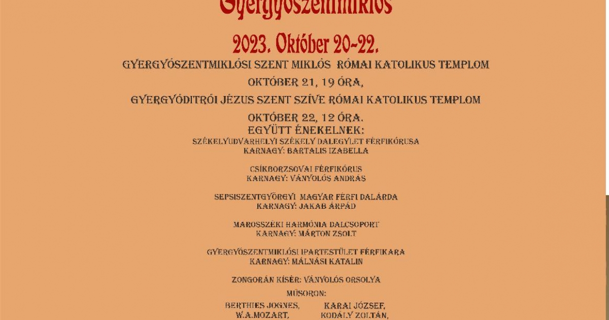 Férfikórusok hangversenye