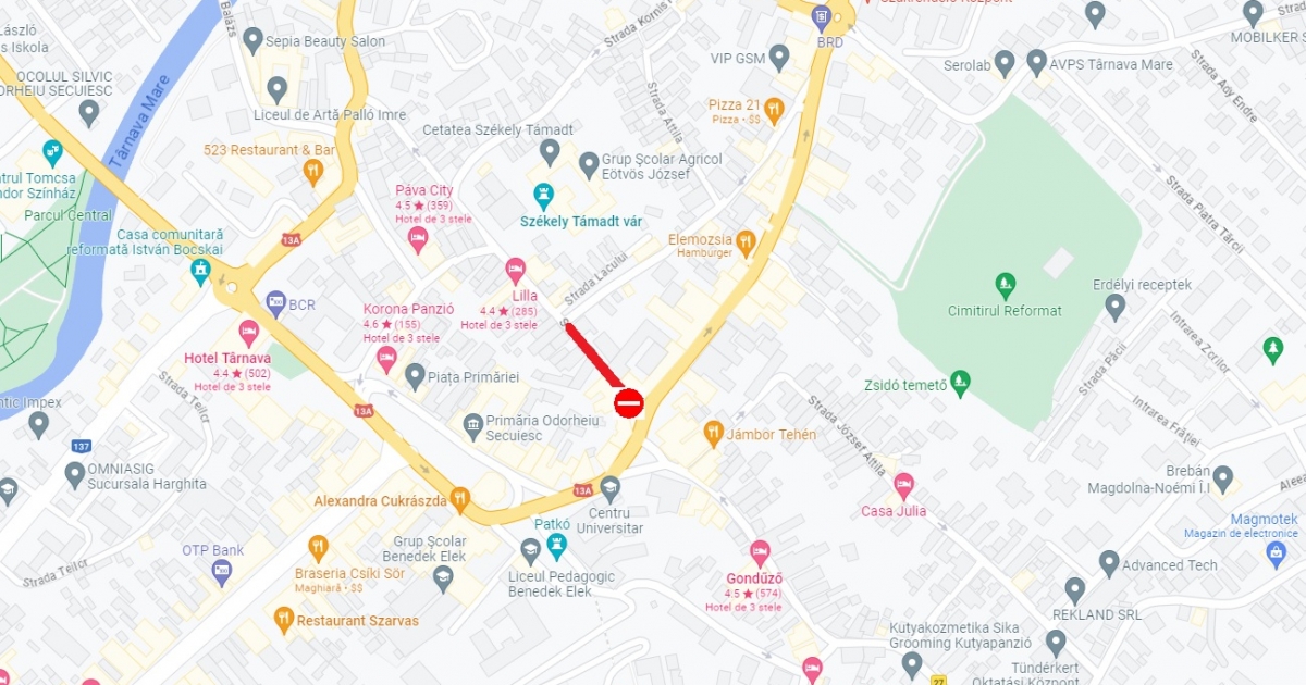 Csőtörés miatt lezárnak egy utcaszakaszt Székelyudvarhely központjában