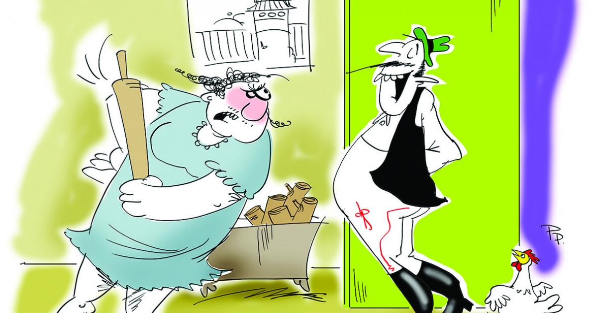 Mikor Pista rajzol, mindig Csürkét majszol.