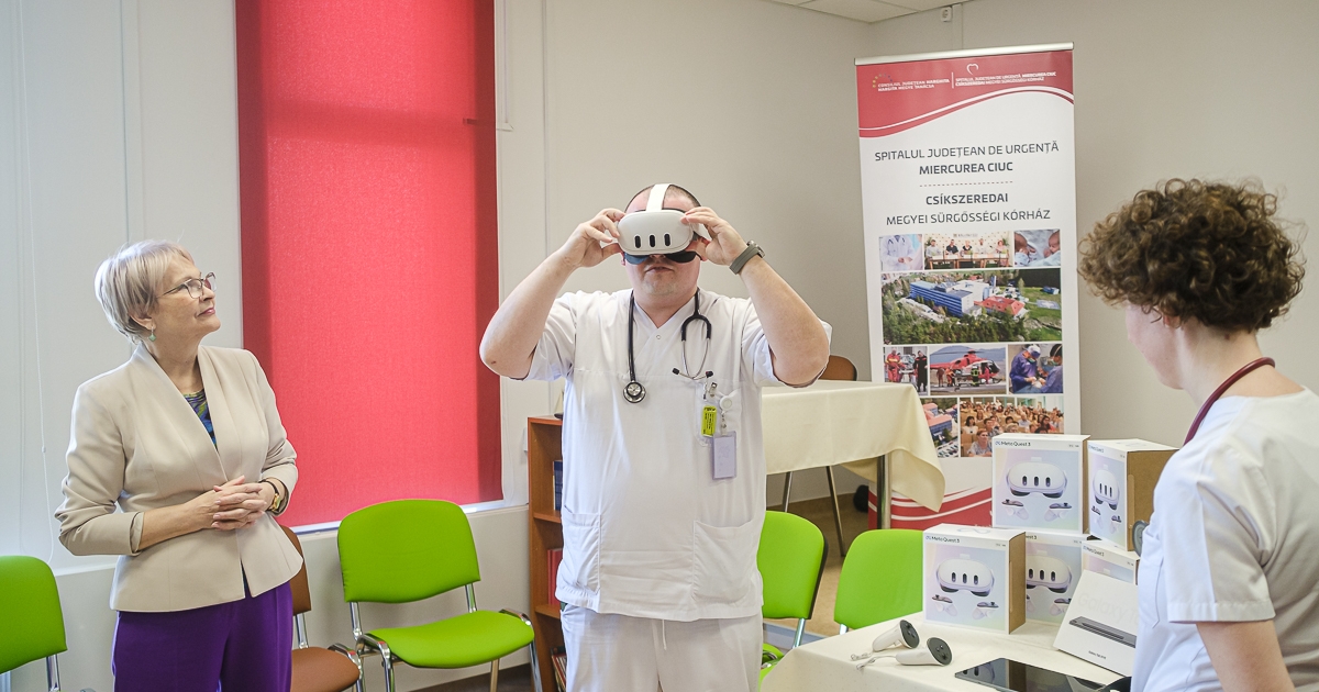 VR-szemüvegeket kapott a csíkszeredai kórház intenzív osztálya