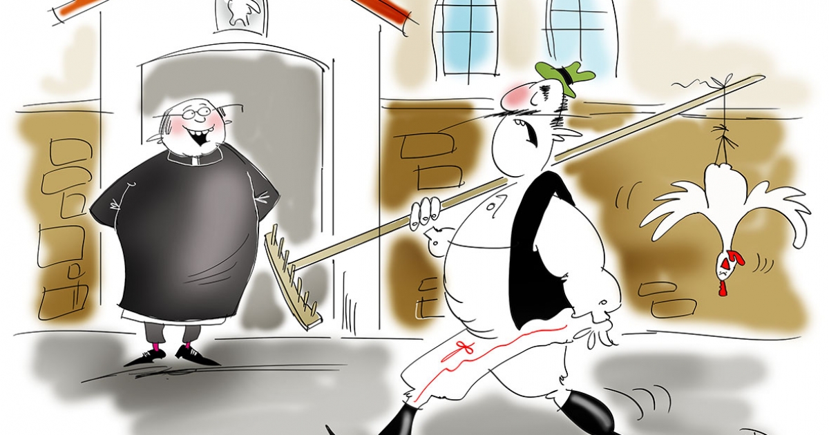 Mikor Pista rajzol, mindig Csürkét majszol.