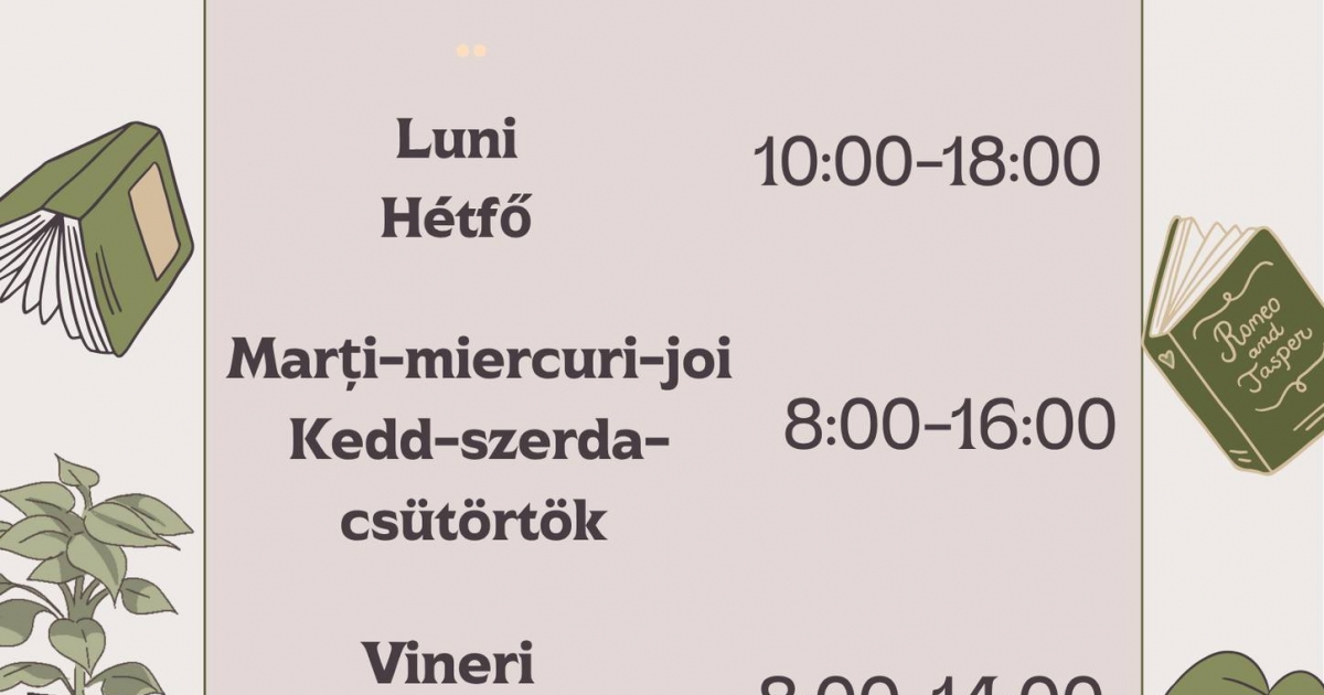 Nyári nyitvatartási program