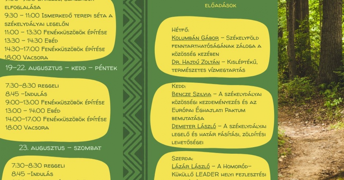 Vízvisszatartó diáktábor Székelydályában