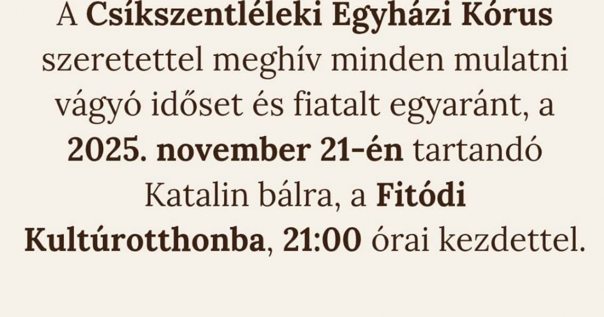 Katalin-bál Fitódban