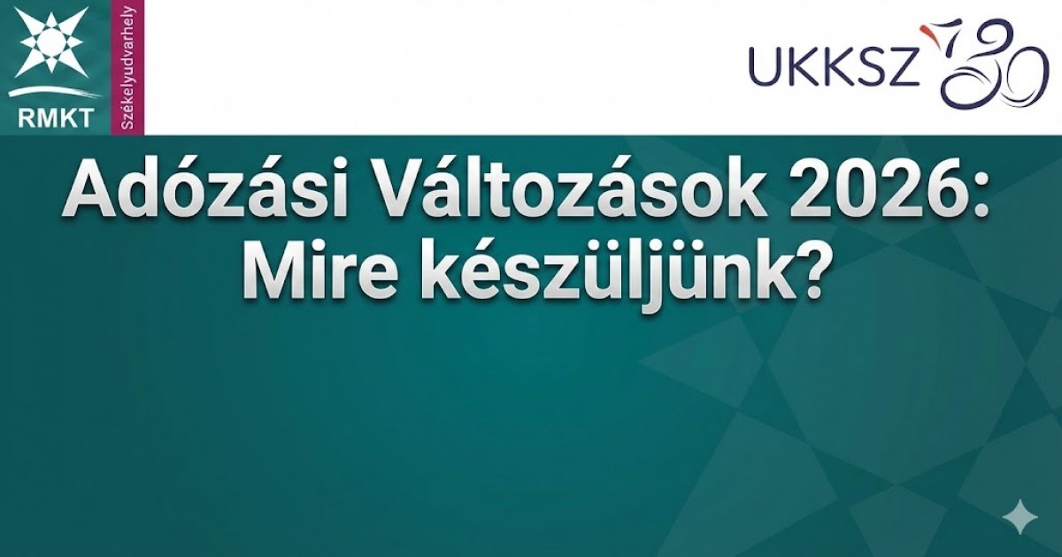 Előadás: Adózási változások 2026-ban