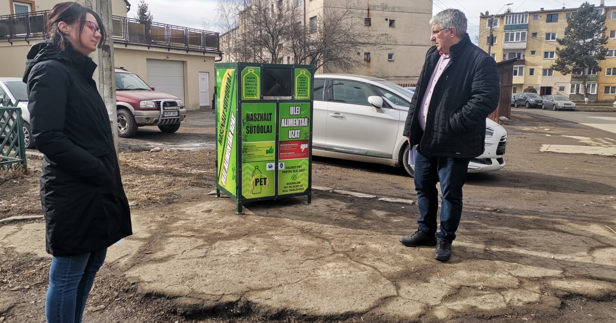 Konténerekbe gyűjtik a használt étolajat Gyergyószentmiklóson