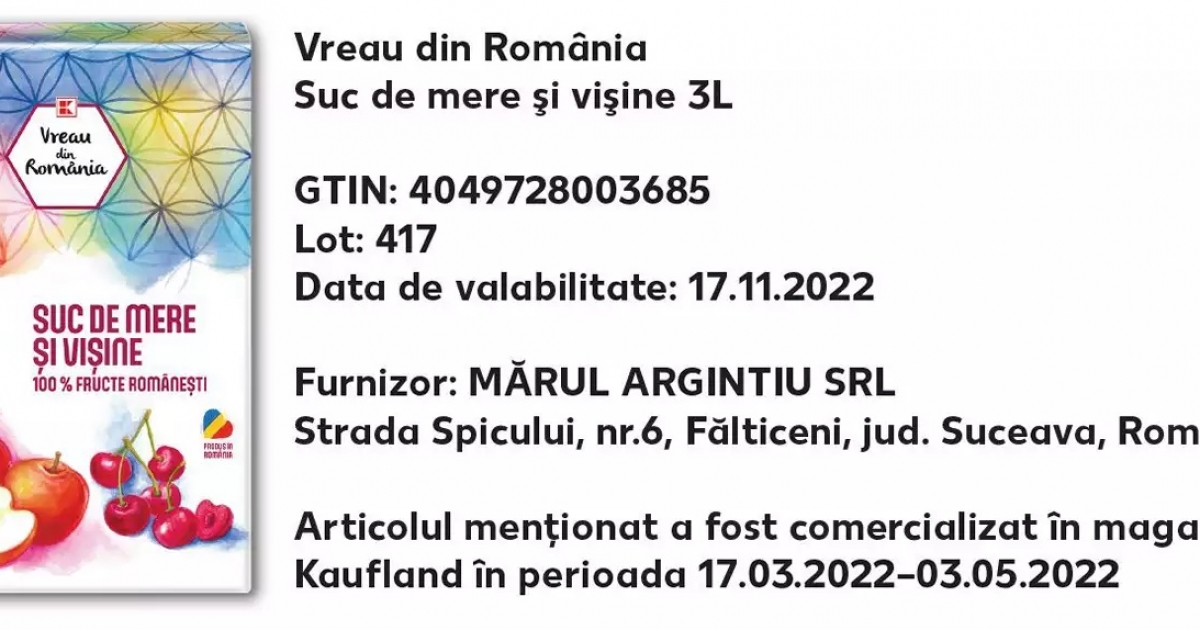 Alma-meggy rostlevet vont ki a forgalomból a Kaufland