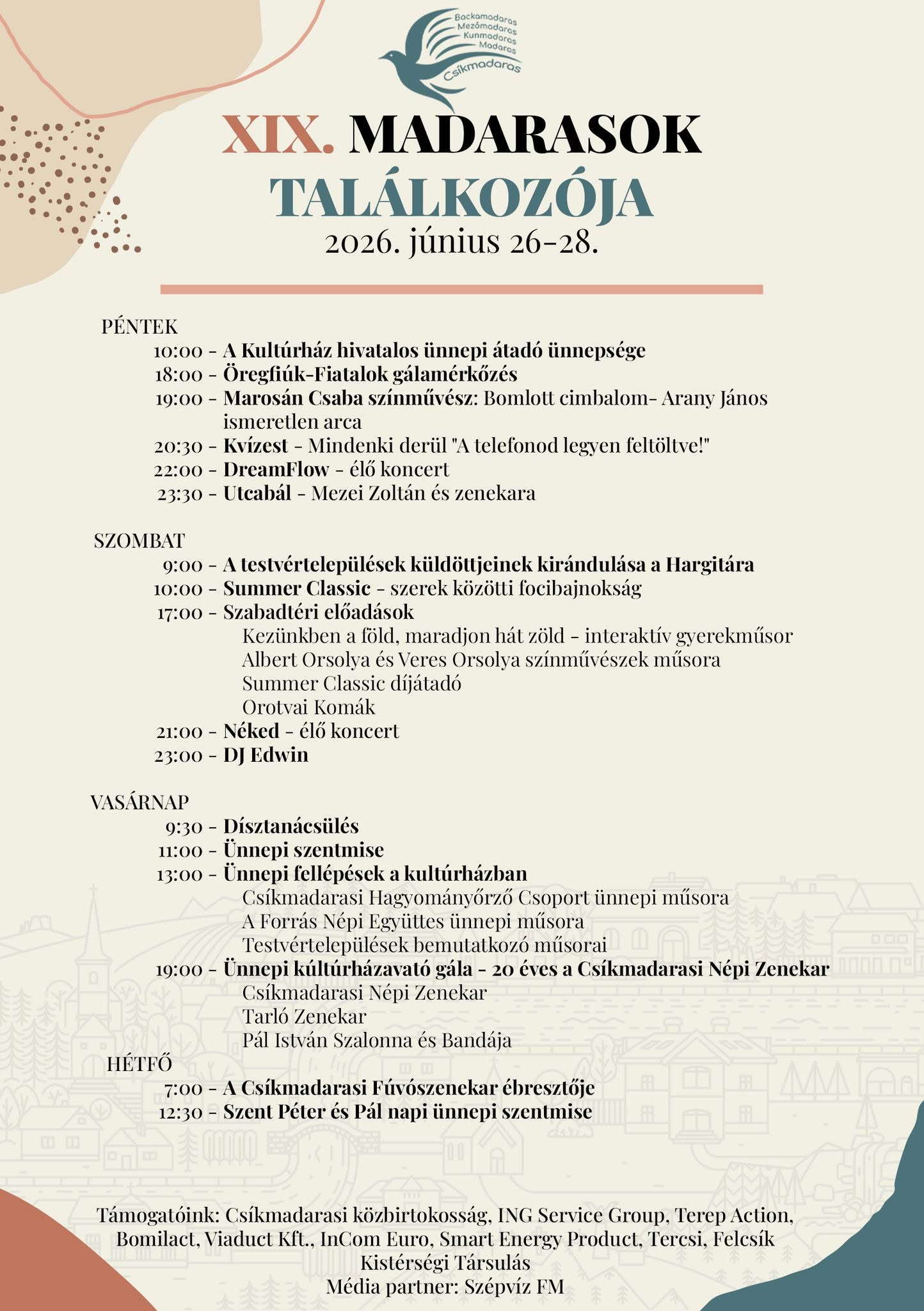 XIX. Madarasok Találkozója XIX. Madarasok Találkozója