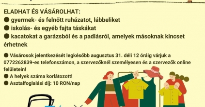 Második iskolakezdési kirakodóvásár