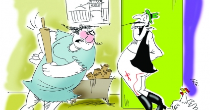 Mikor Pista rajzol, mindig Csürkét majszol.