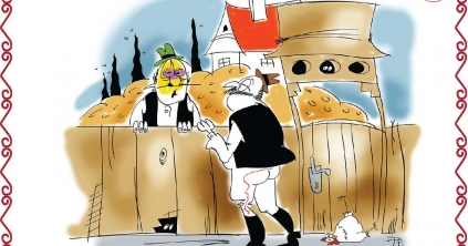 Mikor Pista rajzol, mindig Csürkét majszol.