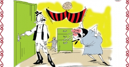 Mikor Pista rajzol, mindig Csürkét majszol.