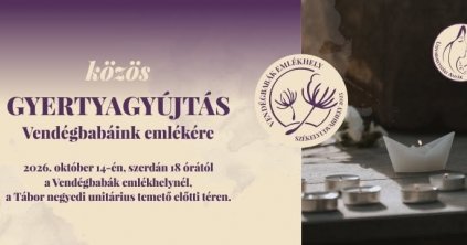Gyertyagyújtás a Vendégbabák emlékhelyénél