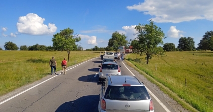 Kigyulladt egy kamion vezetőfülkéje